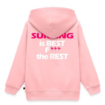 Surfen ist das Beste Surfergirl - Kinder Premium Organic Hoodie - Rosa - Hinten - AI Model Kid Female (0cm)
