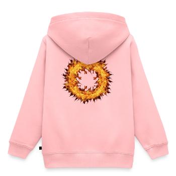 anneau de feu - Sweat Premium à capuche enfant bio - rose - Dos - AI Model Kid Female (0cm)