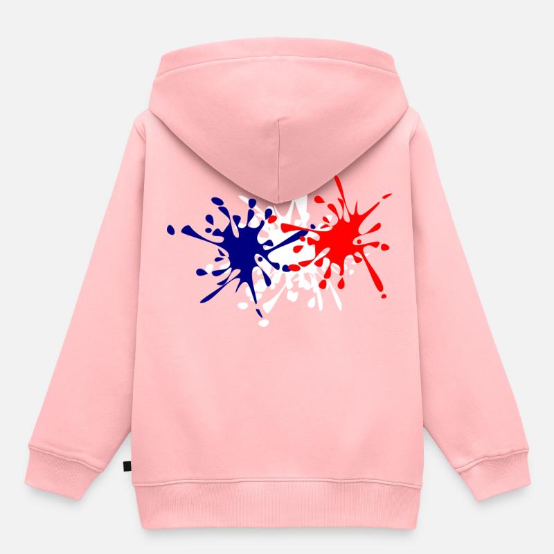 Bleu blanc rouge - Sweat Premium à capuche enfant bio - rose