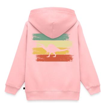 Dinosaurier - Kinder Premium Organic Hoodie - Rosa - Hinten - AI Model Kid Female (0cm)