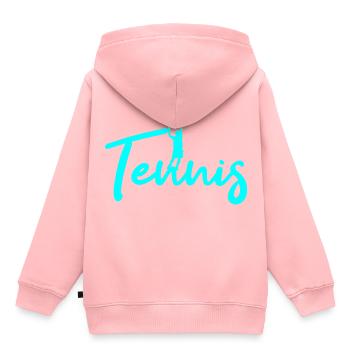 Tennis - Kinder Premium Organic Hoodie - Rosa - Hinten - AI Model Kid Female (0cm)