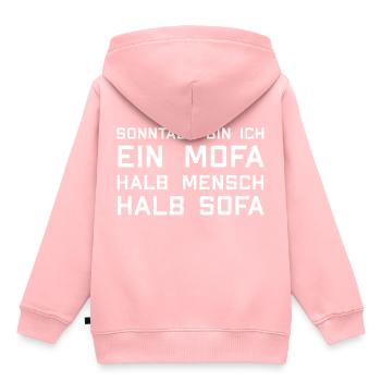 Sonntag bin ich ein Mofa Lustiger Spruch - Kinder Premium Organic Hoodie - Rosa - Hinten - AI Model Kid Female (0cm)