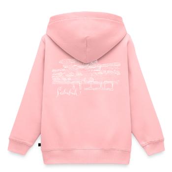 Felsen in weiss - Kinder Premium Organic Hoodie - Rosa - Hinten - AI Model Kid Female (0cm)