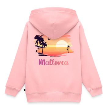 Ich liebe Mallorca - Kinder Premium Organic Hoodie - Rosa - Hinten - AI Model Kid Female (0cm)