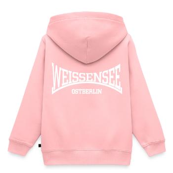 Weissensee Ostberlin - Kinder Premium Organic Hoodie - Rosa - Hinten - AI Model Kid Female (0cm)