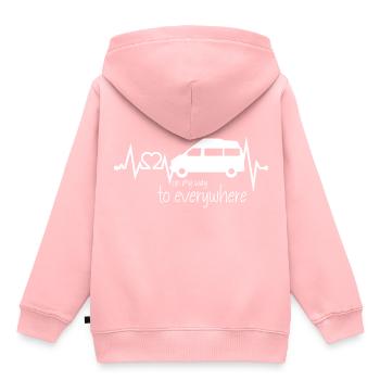Camping unterwegs Freiheit Reise - Kinder Premium Organic Hoodie - Rosa - Hinten - AI Model Kid Female (0cm)