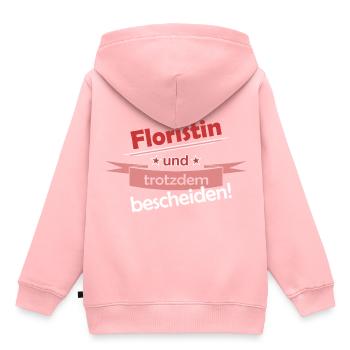 fleuriste - Sweat Premium à capuche enfant bio - rose - Dos - AI Model Kid Female (0cm)