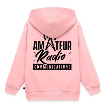 Radio amateur Communication Amateur Funker - Sweat Premium à capuche enfant bio - rose - Dos - AI Model Kid Female (0cm)
