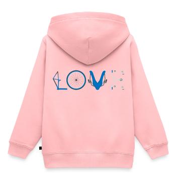 Love Bicycle Cyclist - Kinder Premium Organic Hoodie - Rosa - Hinten - AI Model Kid Female (0cm)