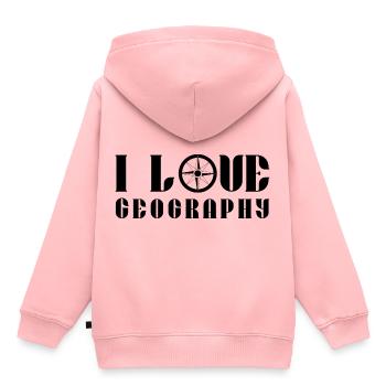 J’aime Géographie Géographe Géographie - Sweat Premium à capuche enfant bio - rose - Dos - AI Model Kid Female (0cm)