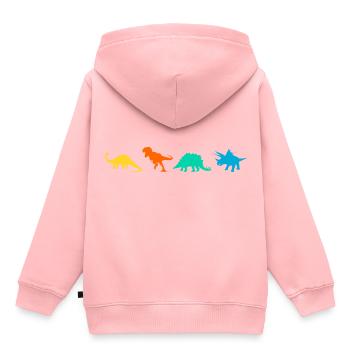 Dinosaurier - Kinder Premium Organic Hoodie - Rosa - Hinten - AI Model Kid Female (0cm)