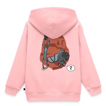 Klettern, Fledermaus - Kinder Premium Organic Hoodie - Rosa - Hinten - AI Model Kid Female (0cm)