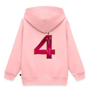 Kerze zum vierten Geburtstag - Kinder Premium Organic Hoodie - Rosa - Hinten - AI Model Kid Female (0cm)