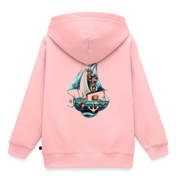 Vintage blue sailing yacht - Kids Premium Organic Hoodie - rose - Back - AI Model Kid Female (0cm)