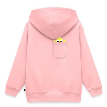 Poussin de poche PocketMonster - Sweat Premium à capuche enfant bio - rose - Dos - AI Model Kid Female (0cm)