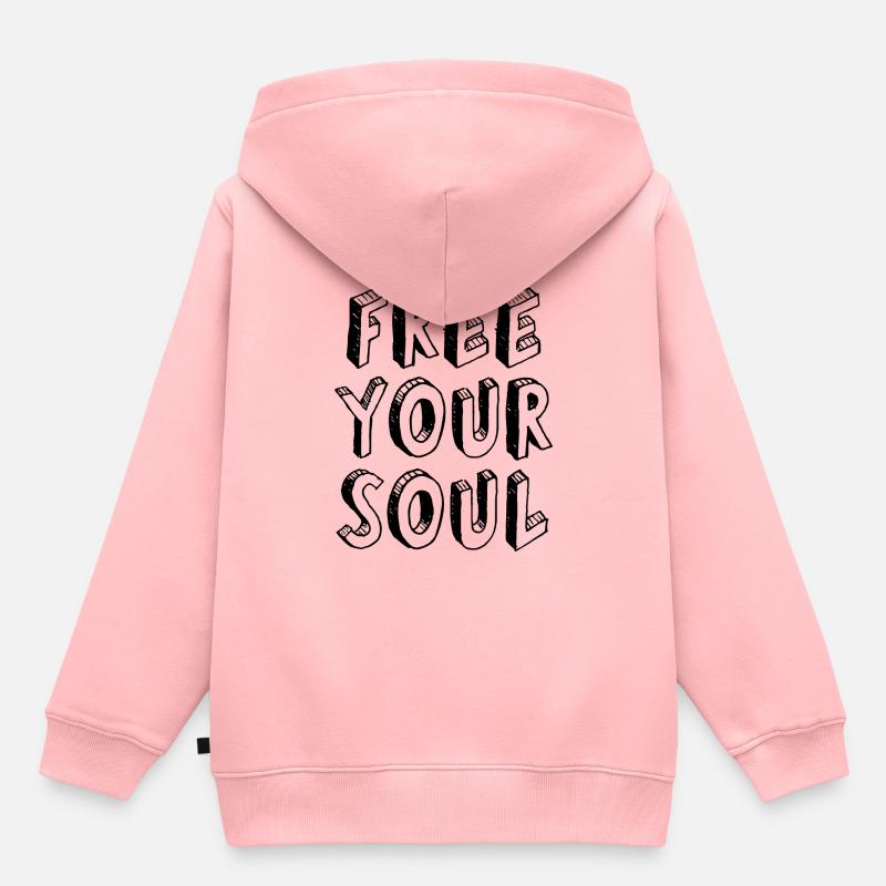 Libère ton âme - Sweat Premium à capuche enfant bio - rose