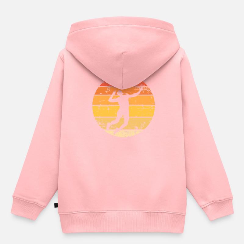 Volley-ball - Sweat Premium à capuche enfant bio - rose