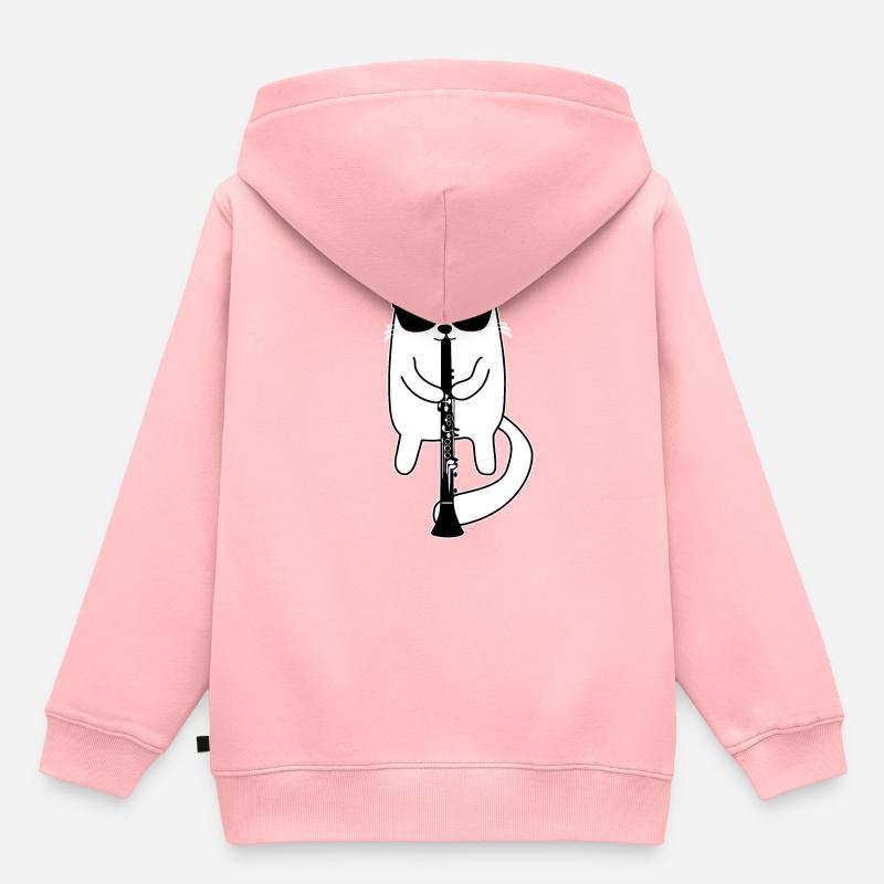 clarinette - Sweat Premium à capuche enfant bio - rose