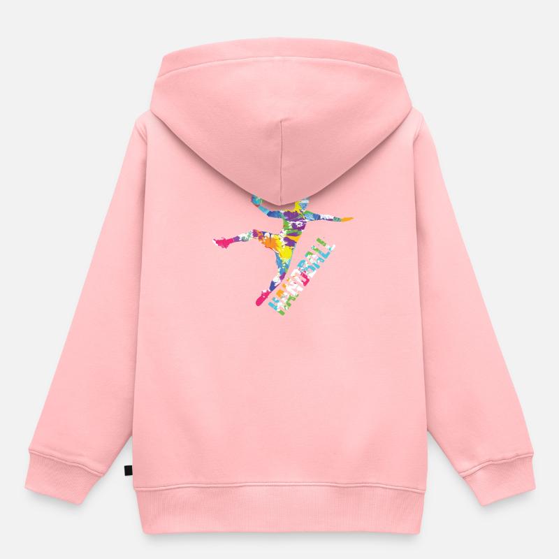 Saut de handball - Sweat Premium à capuche enfant bio - rose