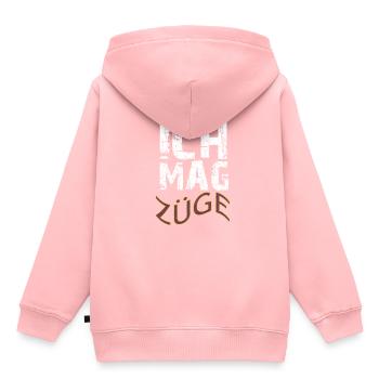 ich mag Züge - Kinder Premium Organic Hoodie - Rosa - Hinten - AI Model Kid Female (0cm)