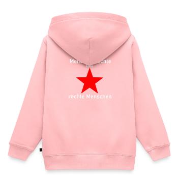 Antirassismus - Kinder Premium Organic Hoodie - Rosa - Hinten - AI Model Kid Female (0cm)