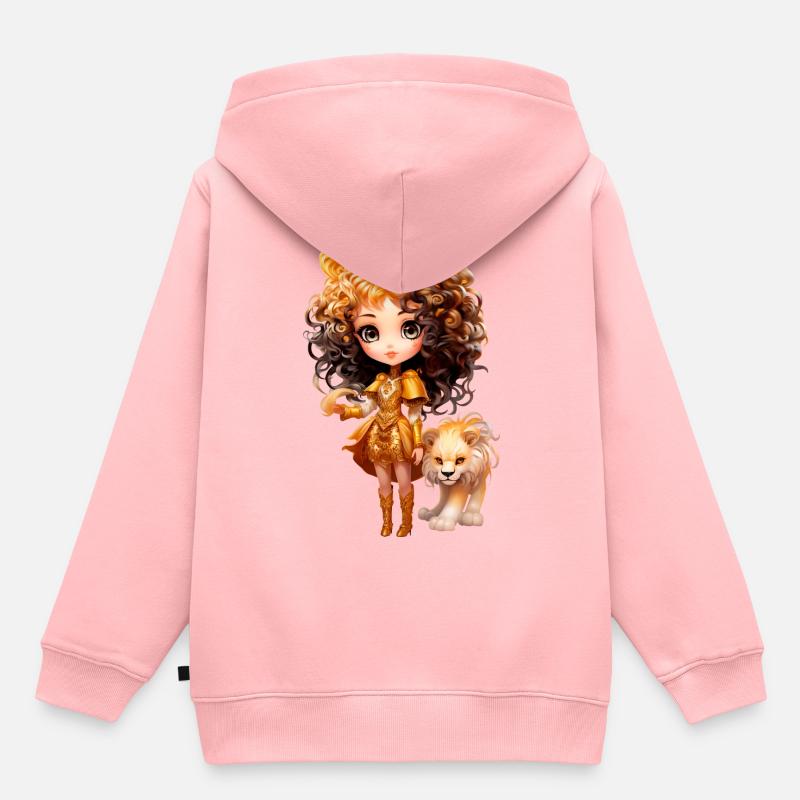 Dollie Léo - Sweat Premium à capuche enfant bio - rose
