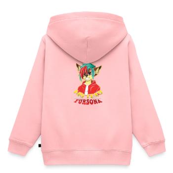 Fursona Stolzer pelziger Schwanz Ohr pelzige Person Cosplay - Kinder Premium Organic Hoodie - Rosa - Hinten - AI Model Kid Female (0cm)