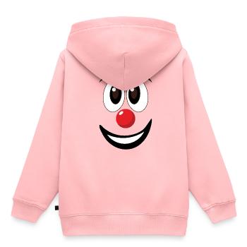 carnaval drôle clown visage nez rouge - Sweat Premium à capuche enfant bio - rose - Dos - AI Model Kid Female (0cm)