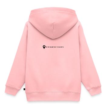 Coordonnées de Mayence - Sweat Premium à capuche enfant bio - rose - Dos - AI Model Kid Female (0cm)