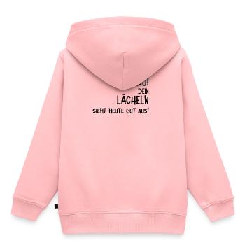 Dein Lächeln sieht gut aus. Rücken - Kinder Premium Organic Hoodie - Rosa - Hinten - AI Model Kid Female (0cm)