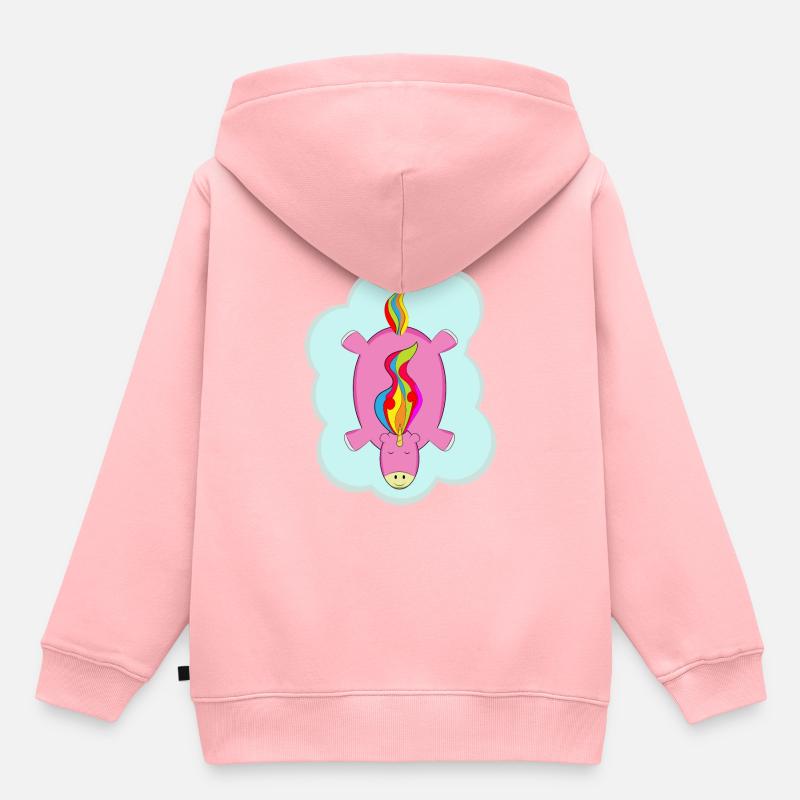 licorne - Sweat Premium à capuche enfant bio - rose