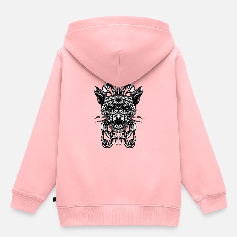 Félin - Sweat Premium à capuche enfant bio - rose