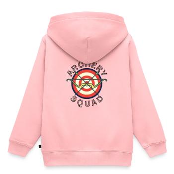Archery Squad - Kinder Premium Organic Hoodie - Rosa - Hinten - AI Model Kid Female (0cm)