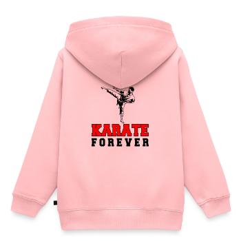 Karaté Pour Toujours - Sweat Premium à capuche enfant bio - rose - Dos - AI Model Kid Female (0cm)