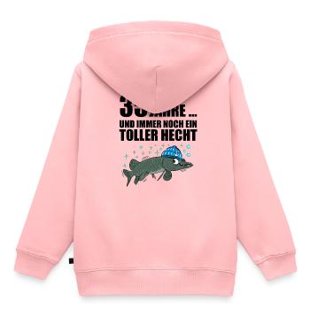 Anglergeschenk zum 35 Geburtstag 35 Ehrentag - Kinder Premium Organic Hoodie - Rosa - Hinten - AI Model Kid Female (0cm)