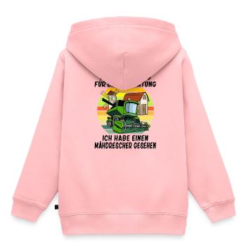 Entschuldigung das ich zu spät bin Mähdrescher - Kinder Premium Organic Hoodie - Rosa - Hinten - AI Model Kid Female (0cm)