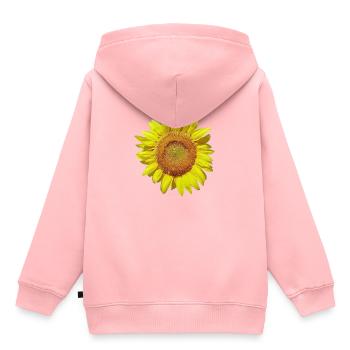 Sonnenblume - Kinder Premium Organic Hoodie - Rosa - Hinten - AI Model Kid Female (0cm)