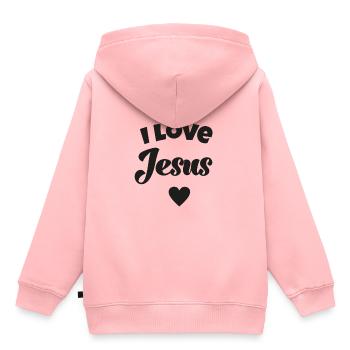 Ich liebe Jesus Taufe Baby Patin Kirche Glaube - Kinder Premium Organic Hoodie - Rosa - Hinten - AI Model Kid Female (0cm)