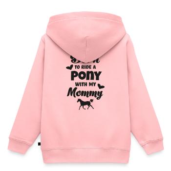 Geboren um mit Mama Pony zu reiten Reiterin Pferde - Kinder Premium Organic Hoodie - Rosa - Hinten - AI Model Kid Female (0cm)