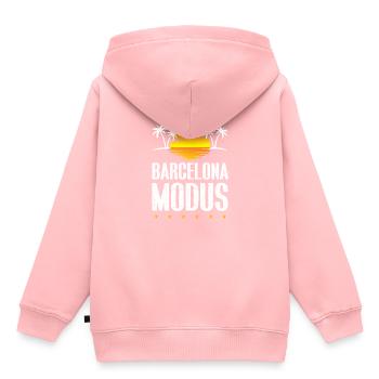 Mode Barcelone - Sweat Premium à capuche enfant bio - rose - Dos - AI Model Kid Female (0cm)