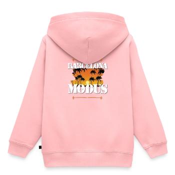 Mode Barcelone - Sweat Premium à capuche enfant bio - rose - Dos - AI Model Kid Female (0cm)