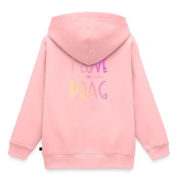 I Love Prag - Kinder Premium Organic Hoodie - Rosa - Hinten - AI Model Kid Female (0cm)