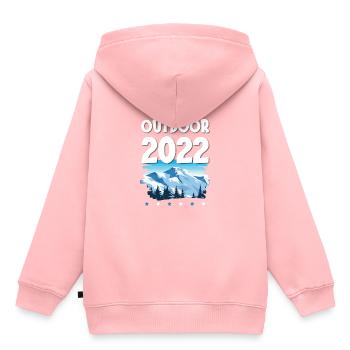 Outdoor 2022 - Kinder Premium Organic Hoodie - Rosa - Hinten - AI Model Kid Female (0cm)