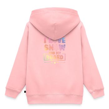 I love Snowboarding - Kinder Premium Organic Hoodie - Rosa - Hinten - AI Model Kid Female (0cm)