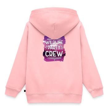 Équipe de fête de la faune - Sweat Premium à capuche enfant bio - rose - Dos - AI Model Kid Female (0cm)