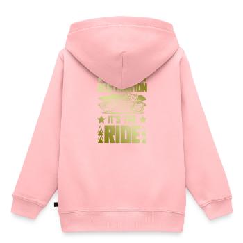 Motorrad Ziel - Kinder Premium Organic Hoodie - Rosa - Hinten - AI Model Kid Female (0cm)