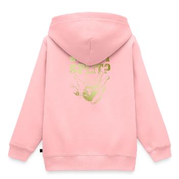 Bowling Split - Sweat Premium à capuche enfant bio - rose - Dos - AI Model Kid Female (0cm)