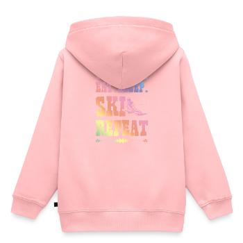Eat Sleep Ski Repeat - Kinder Premium Organic Hoodie - Rosa - Hinten - AI Model Kid Female (0cm)