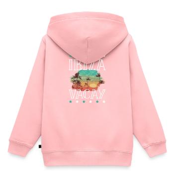 Ibiza Tourisme - Sweat Premium à capuche enfant bio - rose - Dos - AI Model Kid Female (0cm)