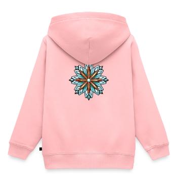 Frost Symbol Stern Winter Schnee - Kinder Premium Organic Hoodie - Rosa - Hinten - AI Model Kid Female (0cm)